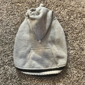 Gray Hooded Pet Sweater